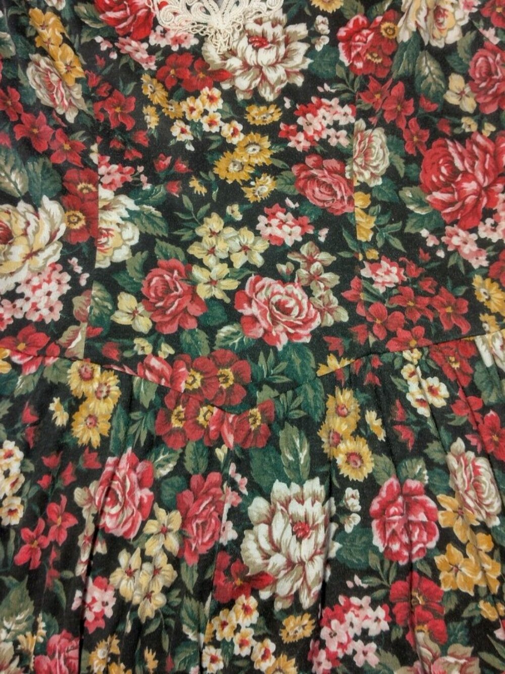 Vintage 1980s Paquette Petite Byer California Dress 10P Knit Floral Cottagecore - Picture 12 of 14
